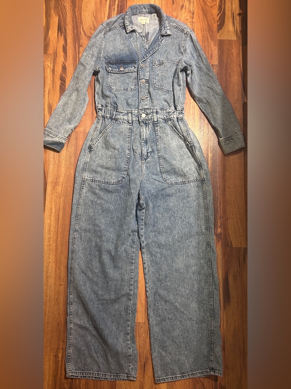 Universal Thread Long Sleeve Utility Denim Wide Leg Jumpsuit